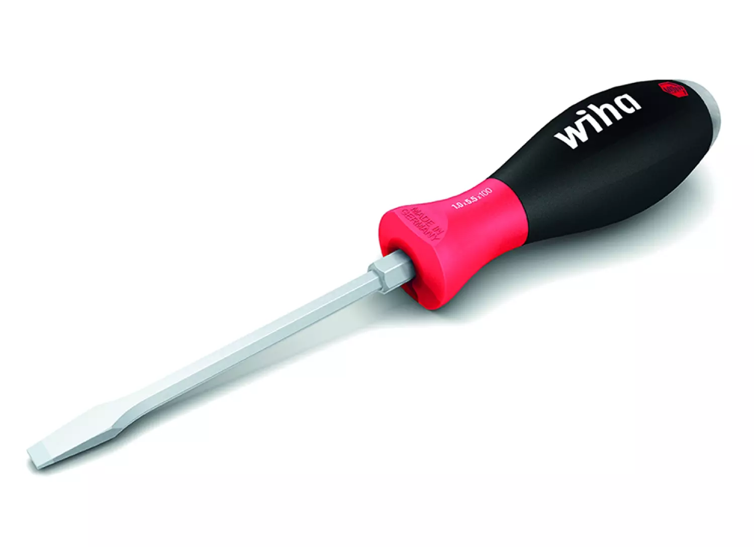 Wiha 530 SoftFinish Schroevendraaier met zeskantschacht en slagkop - Sleuf - 5,5 x 100mm