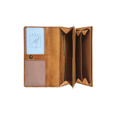 Portefeuille avec bouton-pression Savannah - cognac - label M
