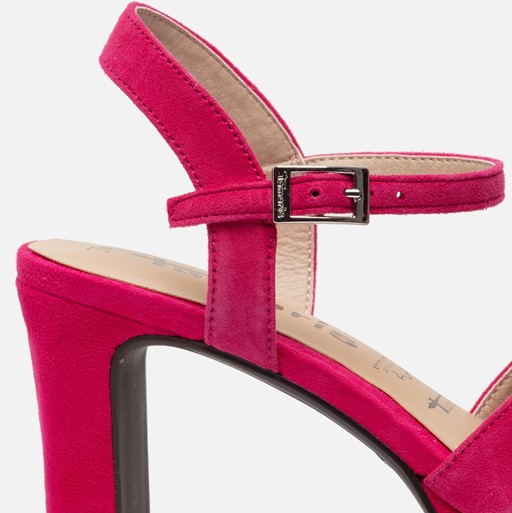 Tamaris Sandalen met hak roze Leer