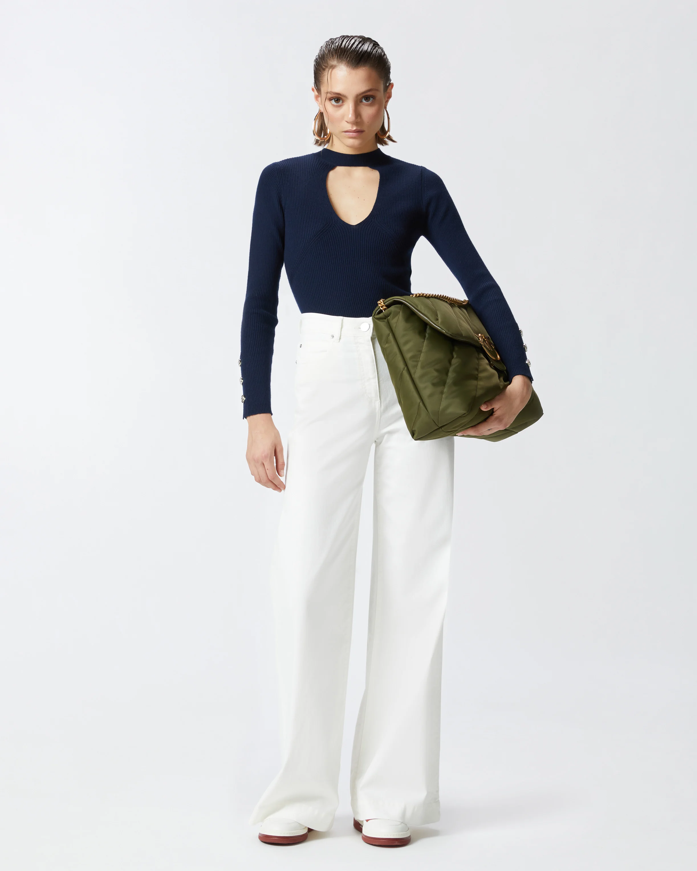 Pantalon wide leg | Blanc