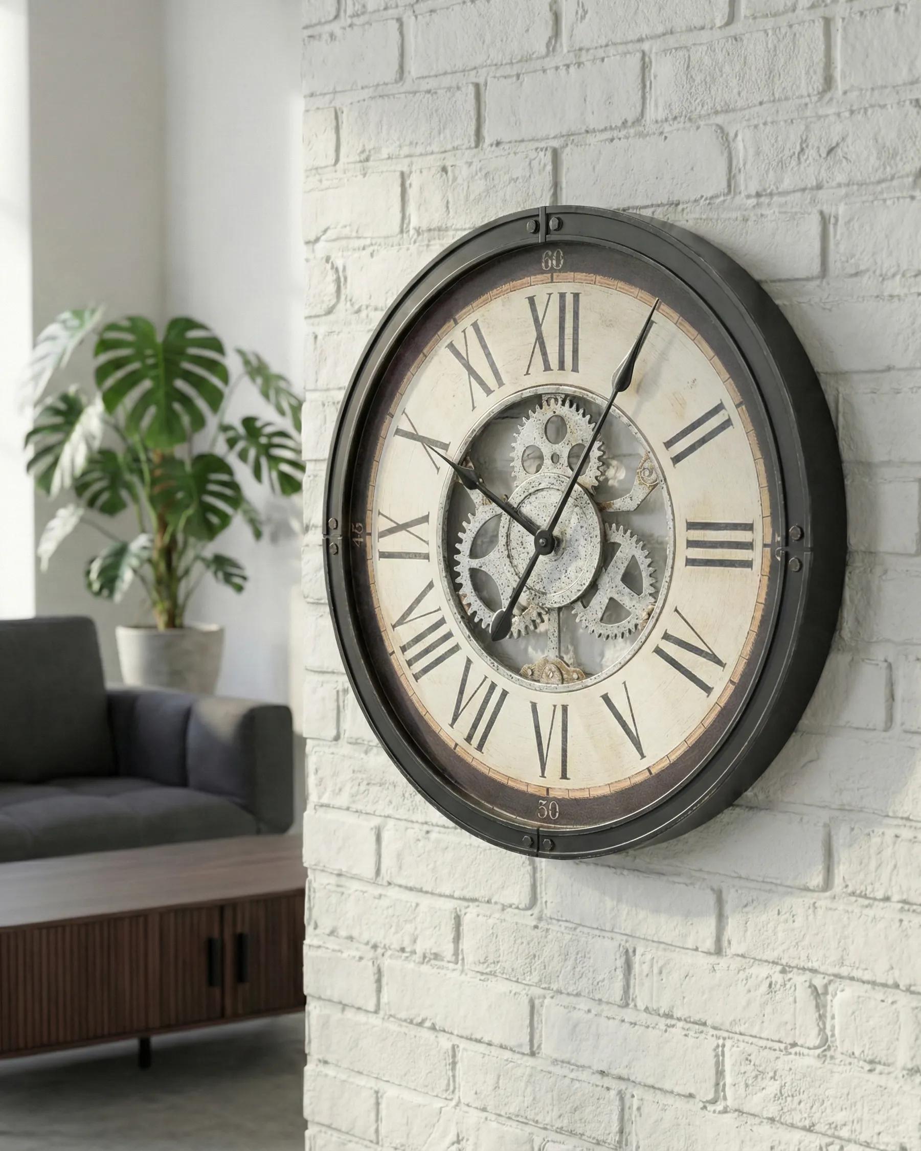 Wandklok BORNOS 50 cm Zwart