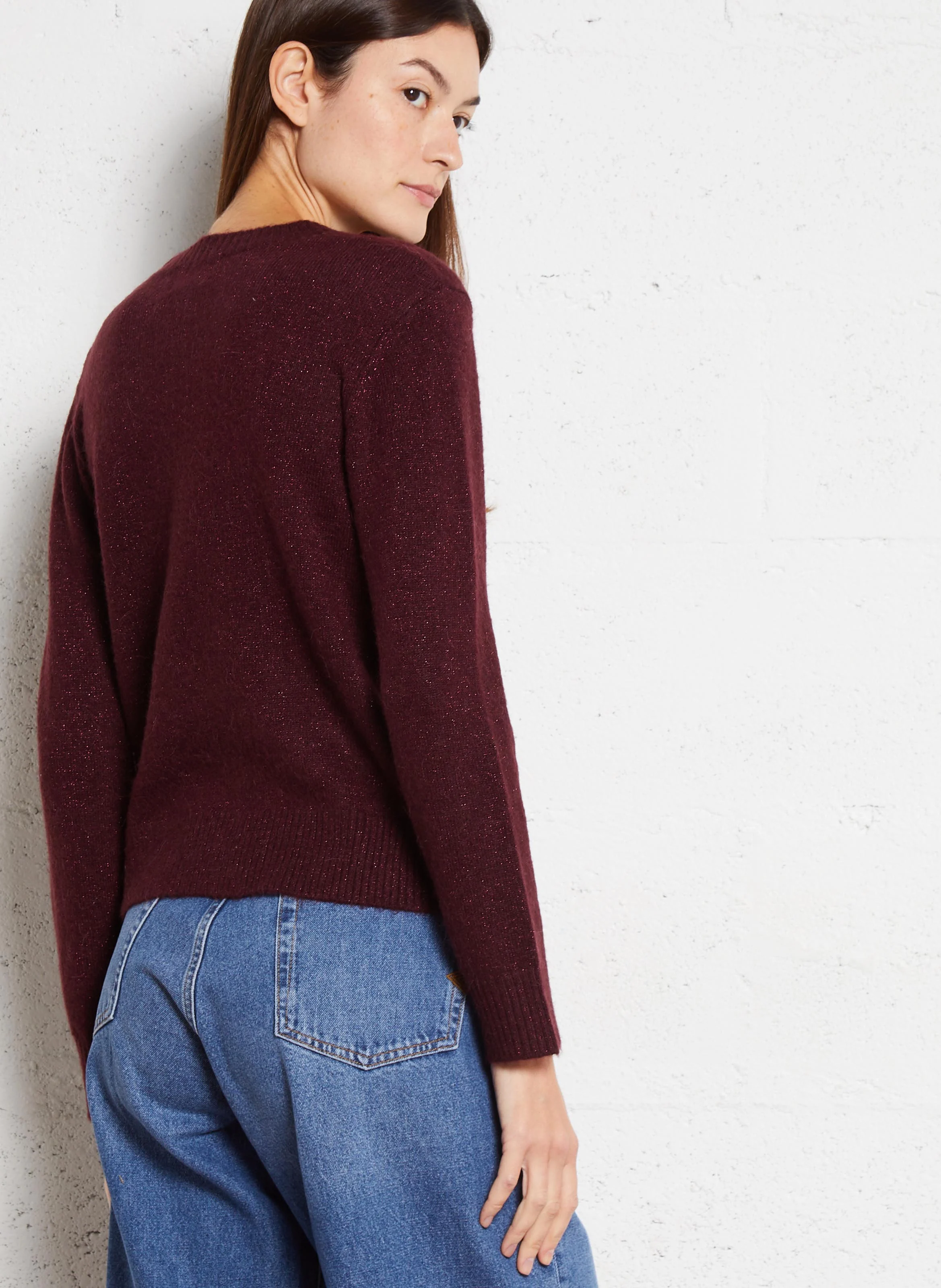 ALEA - Pull droit métallisé | Rouge