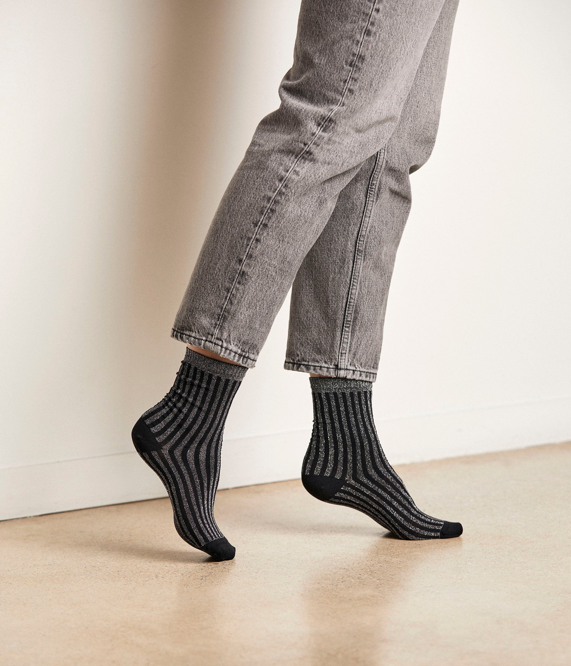 Chaussettes noir argent Anista