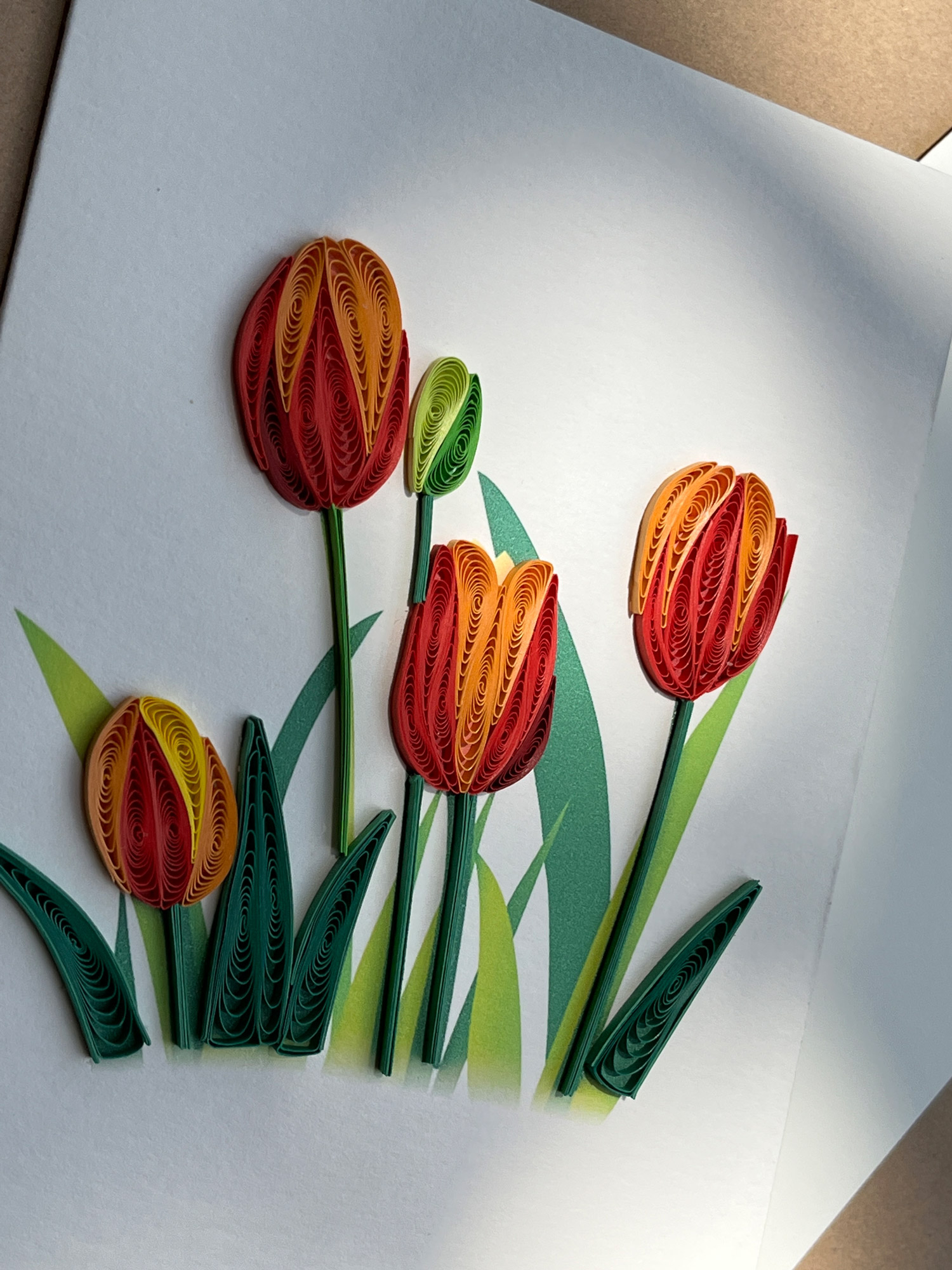 Grußkarte 'Tulpen', B 12,7 cm, H 17,8 cm günstig bestellen