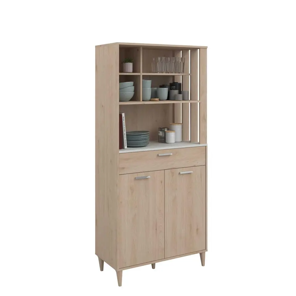 Buffetkast Galatee met 2 deuren & 1 lade - eikdecor/wit