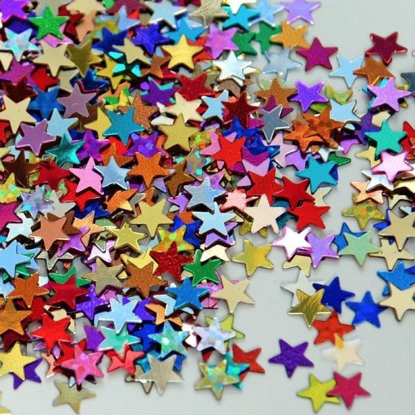 Omnific Confetis em Forma de Estrela Metalizados Multicor 15g