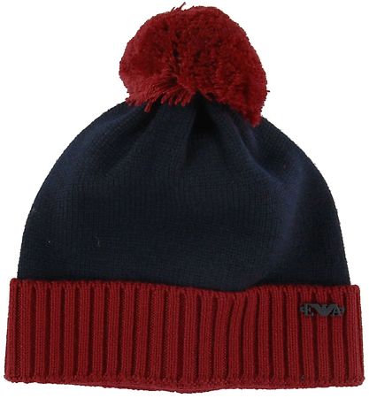 Emporio Armani Geschenkbox - Strickmütze/Schal - Wolle - Rot/Nav