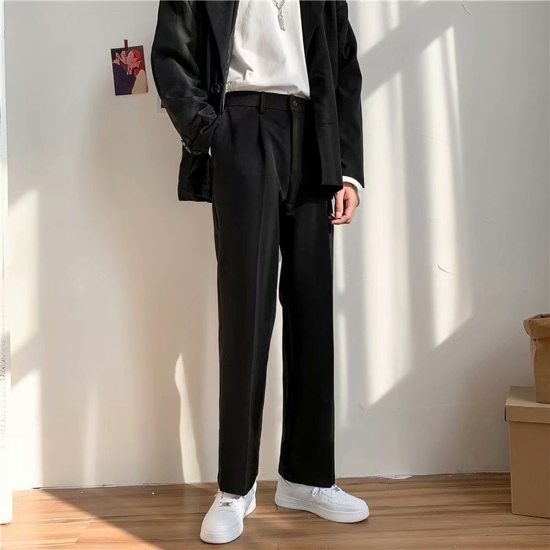 Macho - Middelhoge effen rechte broek