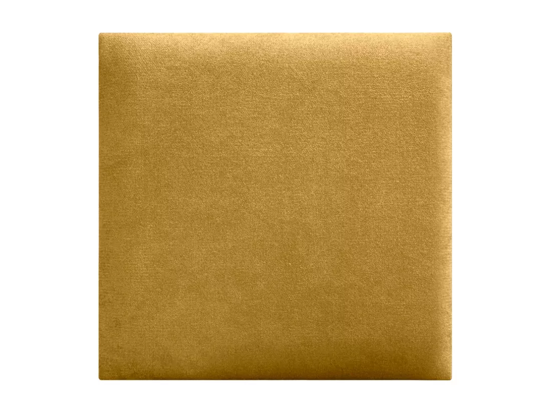 DHOME Lot de 8 Panneaux Rembourrés en Tissu Aqualine Autocollants pour Mur Acoustiques Absorbants Protection contre les Chocs (Moutarde, 50x50cm, x8)