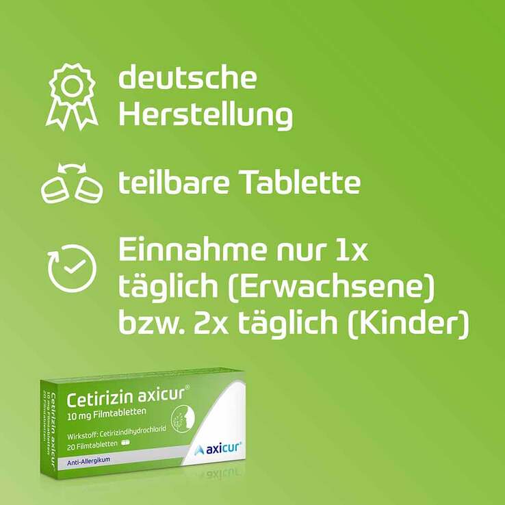 Cetirizin axicur® 10 mg Filmtabletten, 7 St