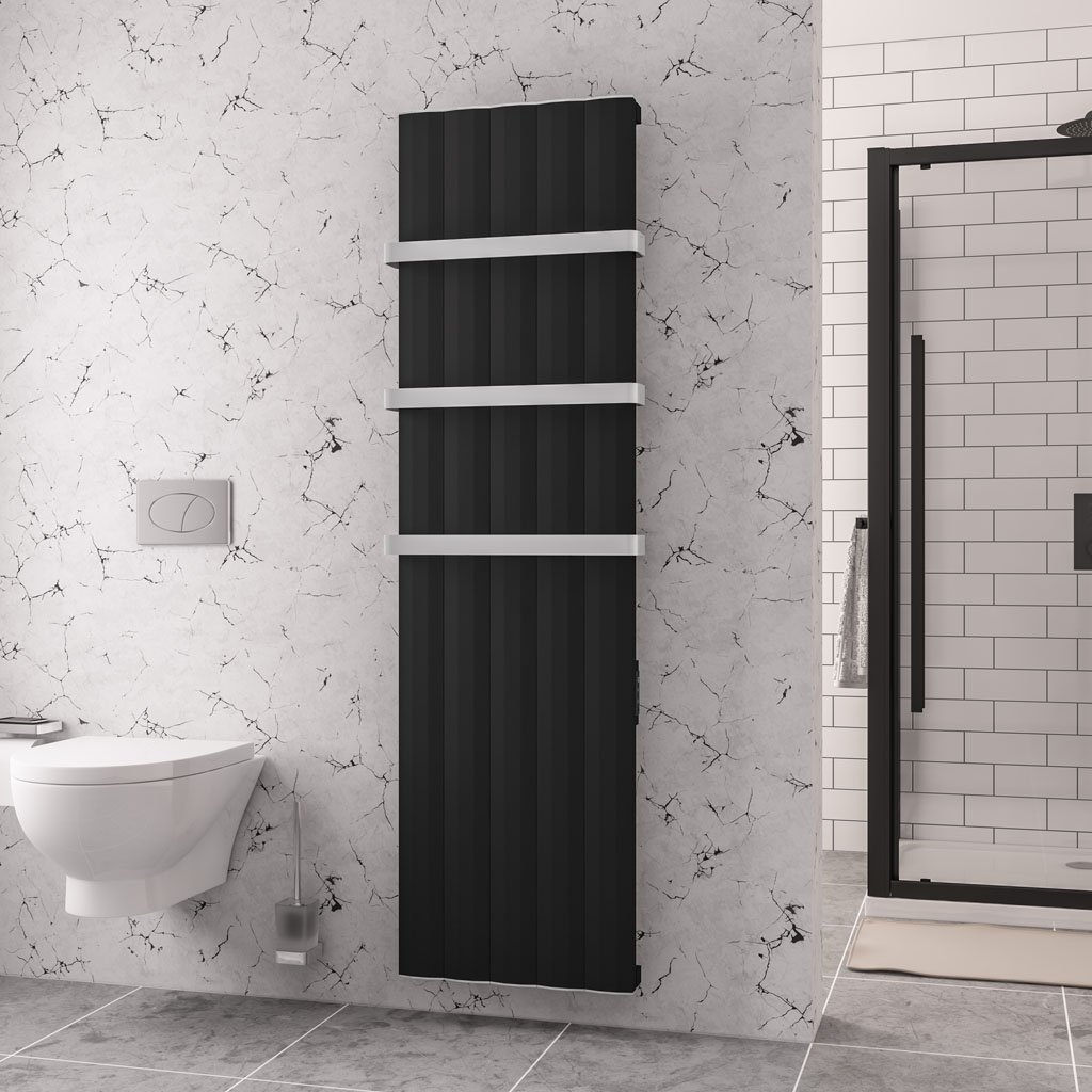 Eastbrook Derwent elektrische paneelradiator 50x180cm 1000W zwart mat