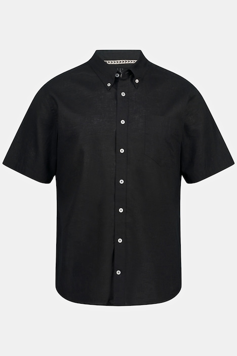 Leinenmix-Hemd, Halbarm, Buttondown-Kragen, Modern Fit