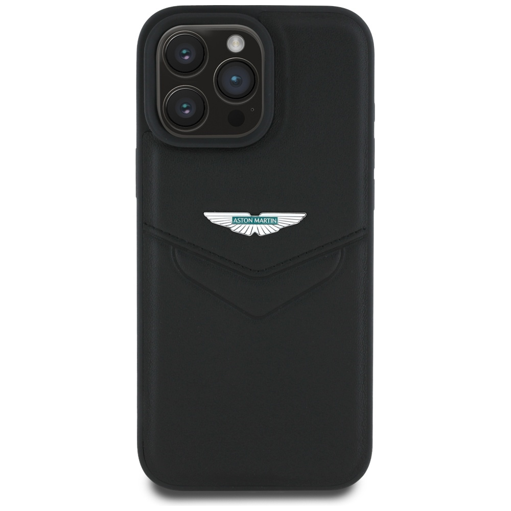 iPhone 16 Pro Leder Hardcase Hülle Victory Design (ASHCP16LPVIK) - Schwarz