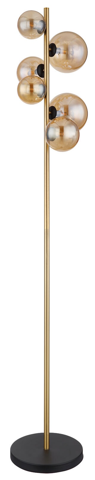 GLOBO LED Retrofit Stehlampe RIHA messingfarbig /amber