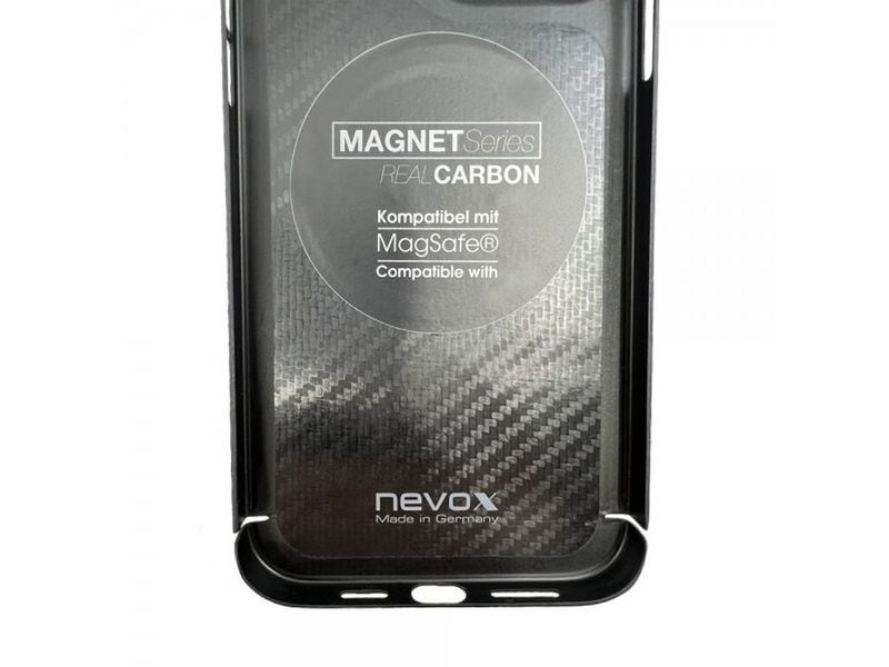 Nevox Back Cover Carbon Series Magsafe iPhone 16 Pro Schwar Schutzhülle mit Magsafe für das Apple iPhone 16 Pro