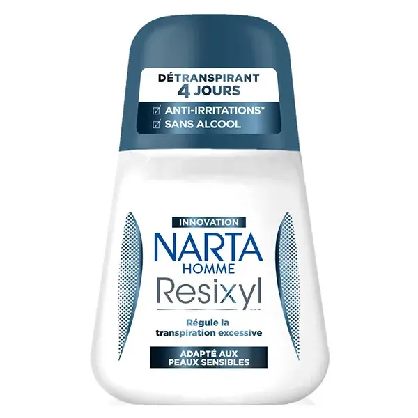 Desodorante antitranspirante roll-on Narta Resixyl para homens, 50ml