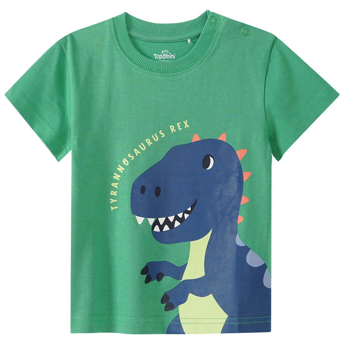 Topomini Baby T-Shirt mit großem Dino-Print grün