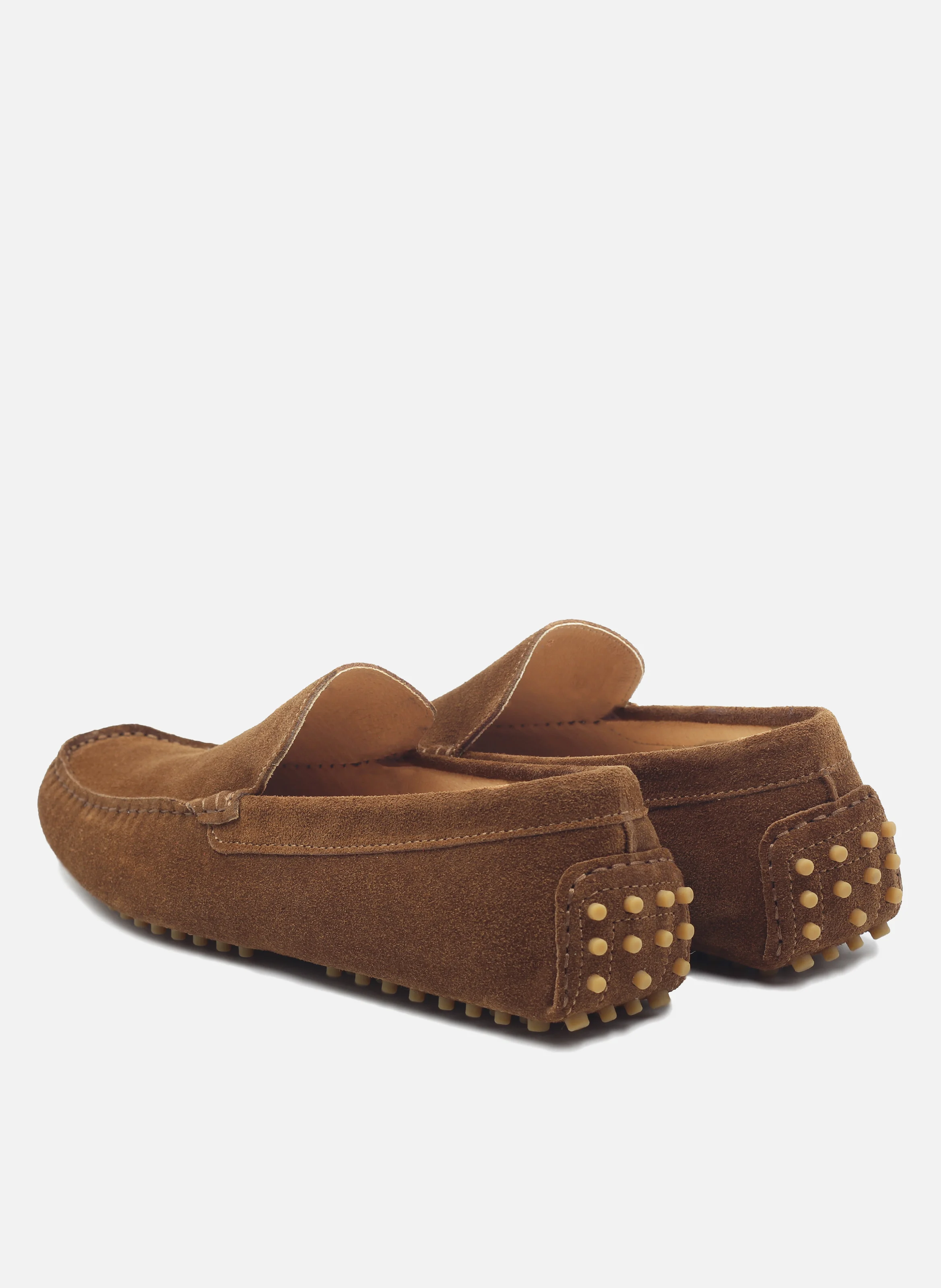 Mocassins picots doublés cuir daim | Marron