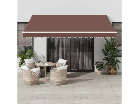 Auvent rétractable automatique avec LED marron 400x300 cm