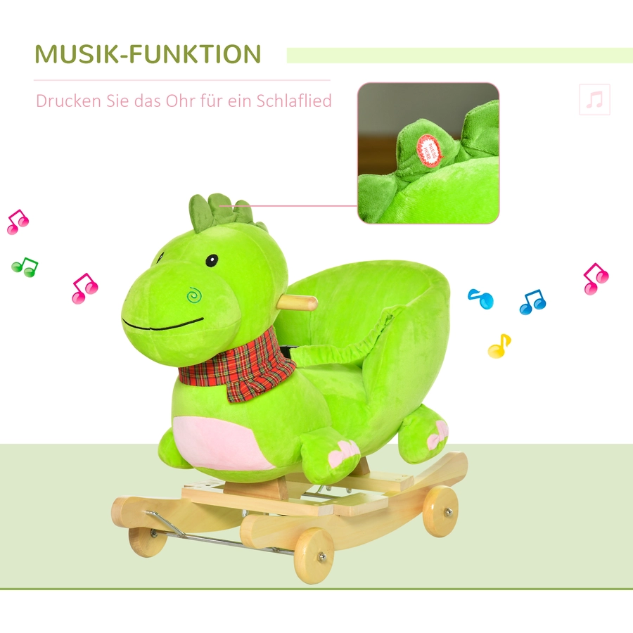 HOMCOM Schaukeltier als Drache grün