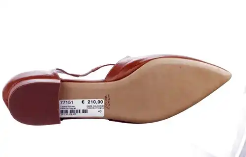 62458 CALANDSCHOEN COGNAC - maat 43.5 ballerina cognac - maat 43.5 Calandschoen