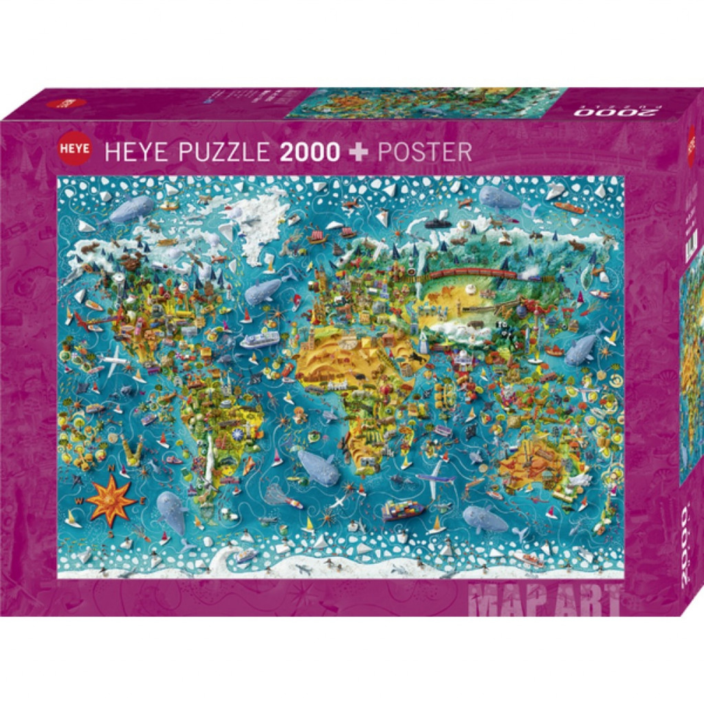 Puzzle - Map Art Miniature World - 2000 Pièces
