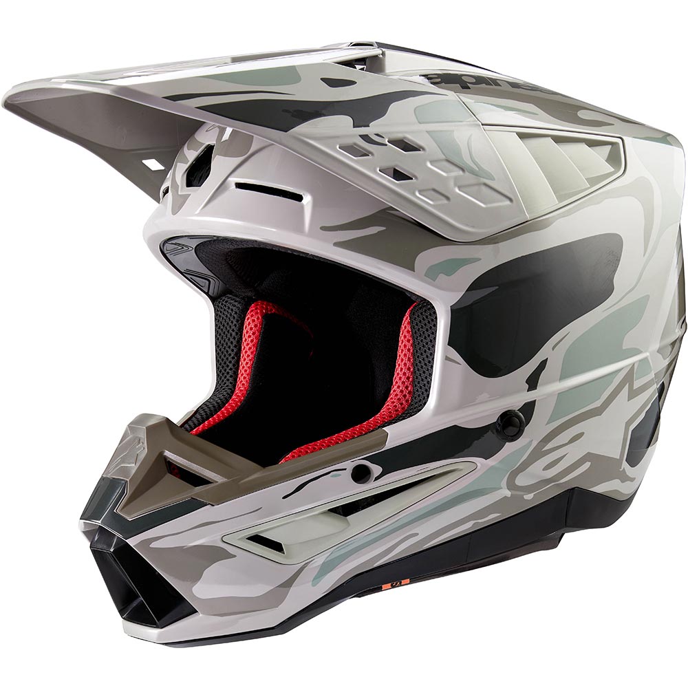 Alpinestars - Casque S-M5 Mineral Gris Clair / Kaki / Brillant