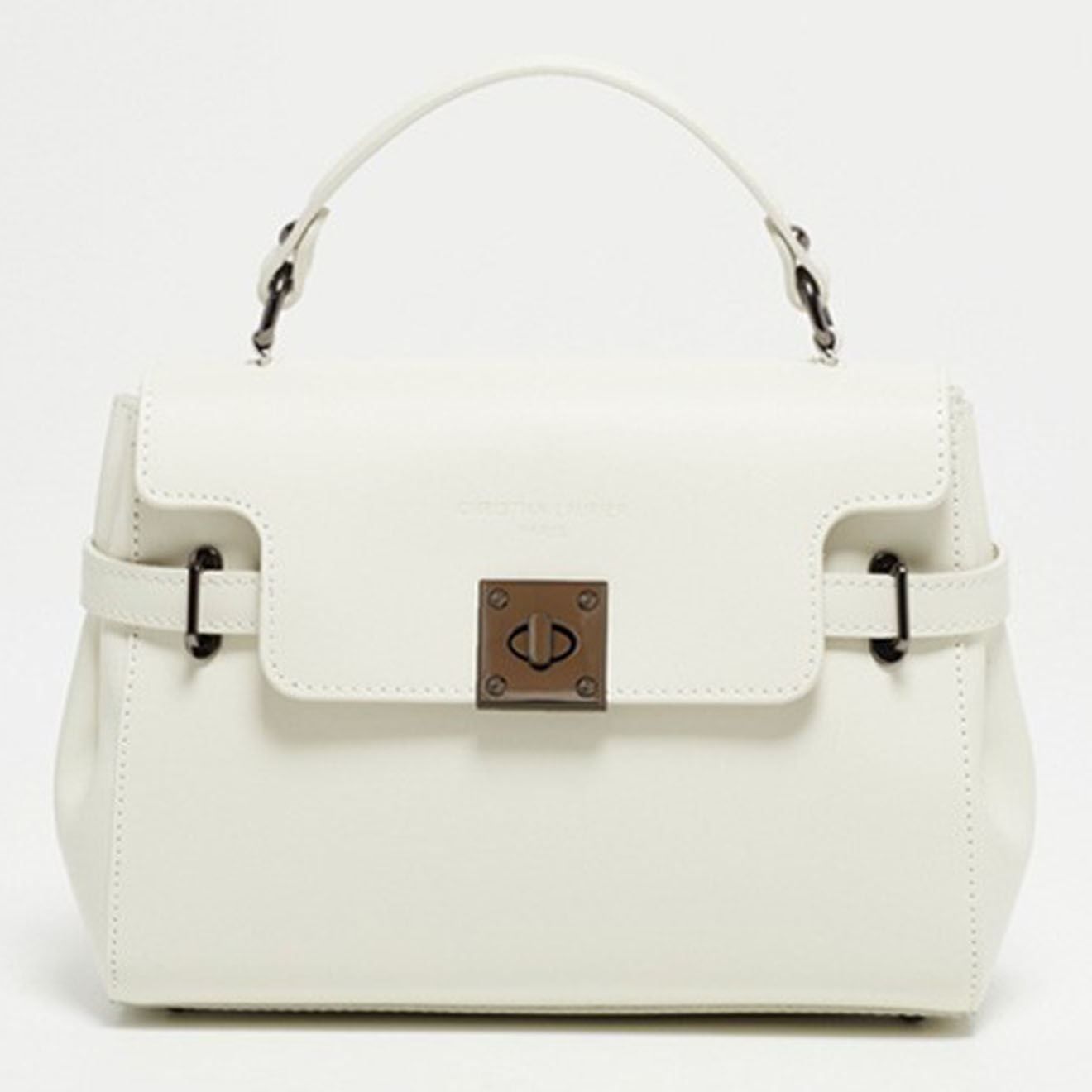 Christian Laurier Sac à Main en Cuir Swan blanc cassé - 28x20x11 cm