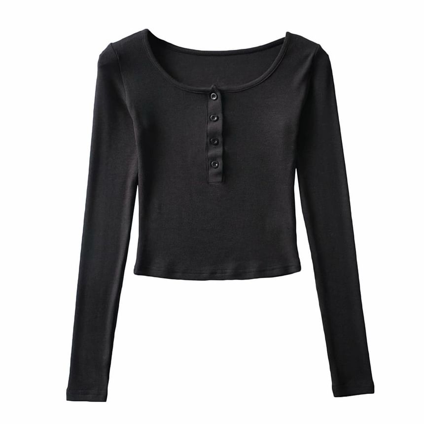 Sosana - Henley T-shirt met lange mouwen