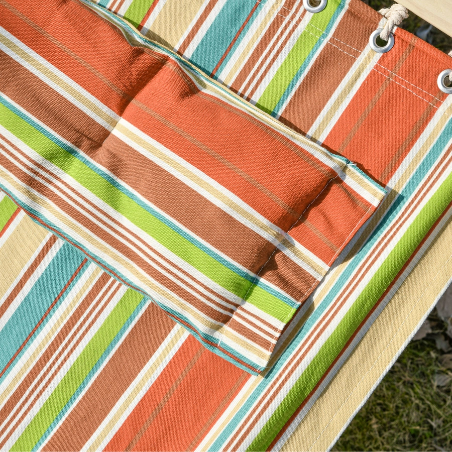 Outsunny Hängematte mit Kopfkissen bunt