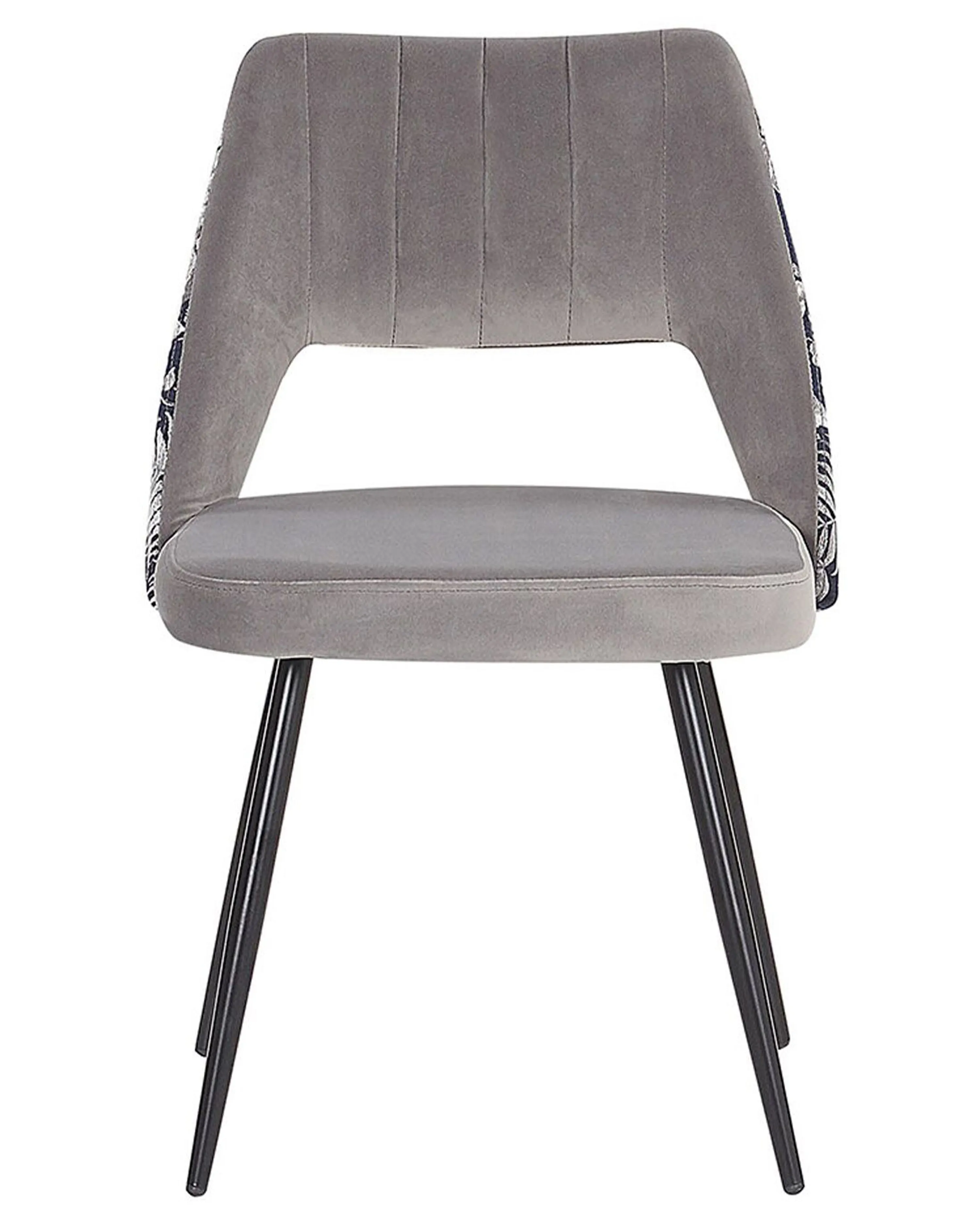 Set van 2 eetkamerstoelen ANSLEY Fluweel Grijs