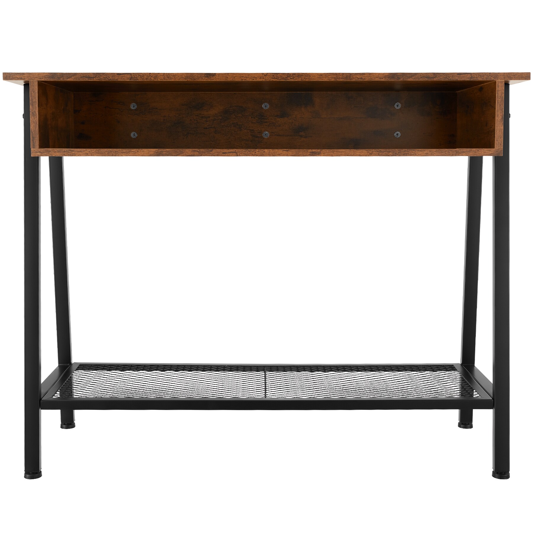 tectake® Konsolentisch, Industrial Style, Ablage, Staufach und Gitterablage, 100 x 35 x 80,5 cm
