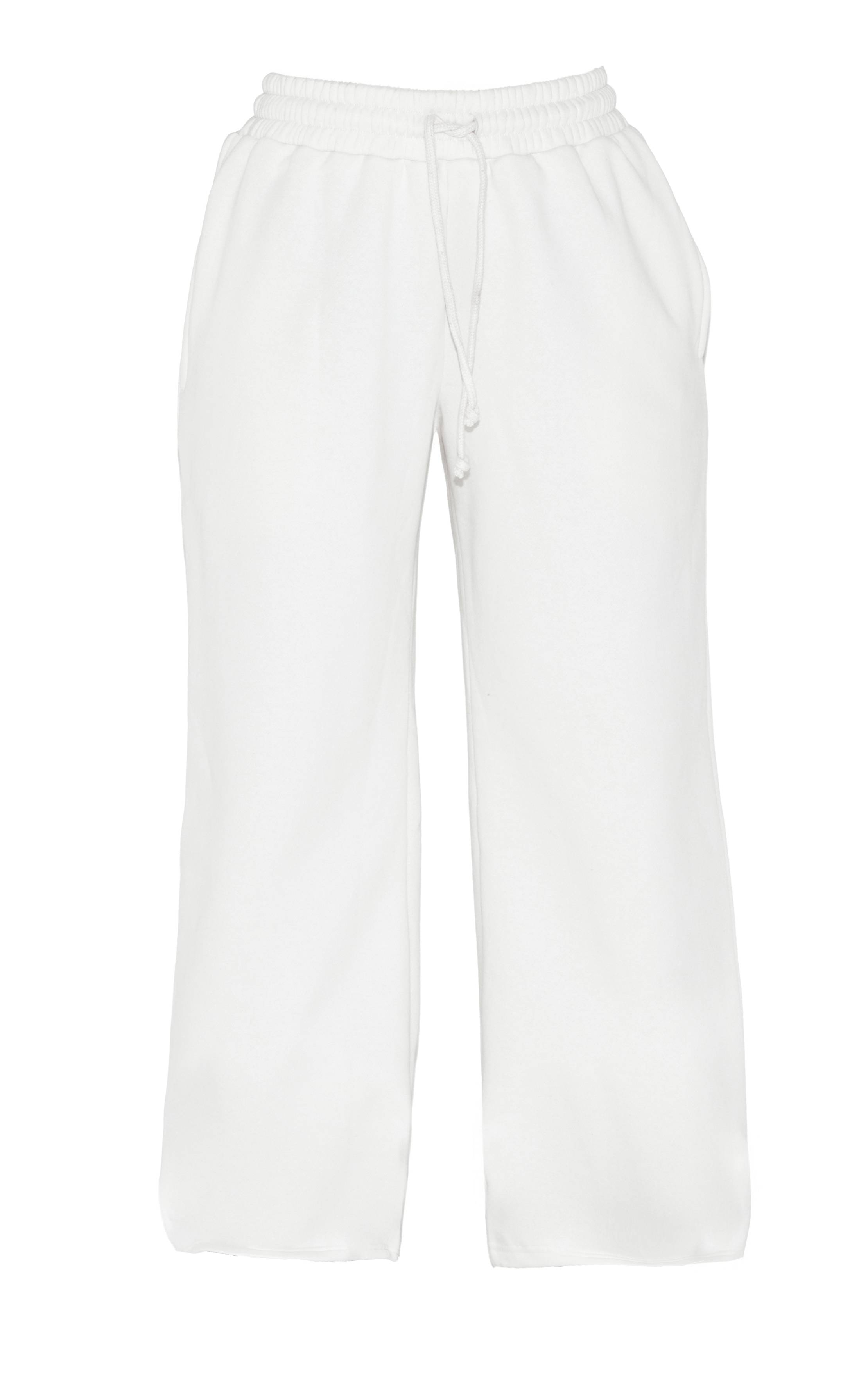 Crème Jogging Petite Taille Haute Élastique À Cordon Jambes Larges