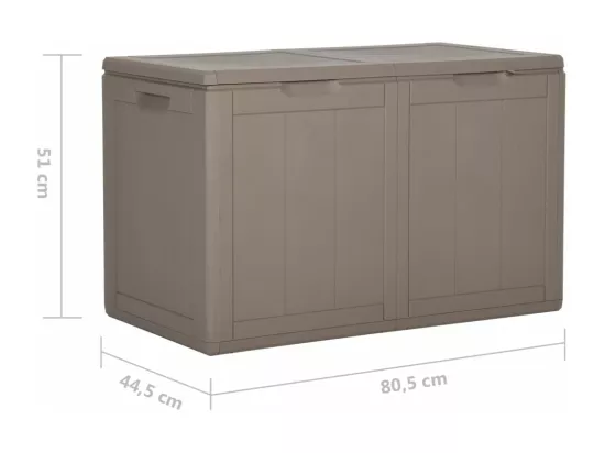 Boîte de rangement de jardin 180 L Marron PP Rotin
