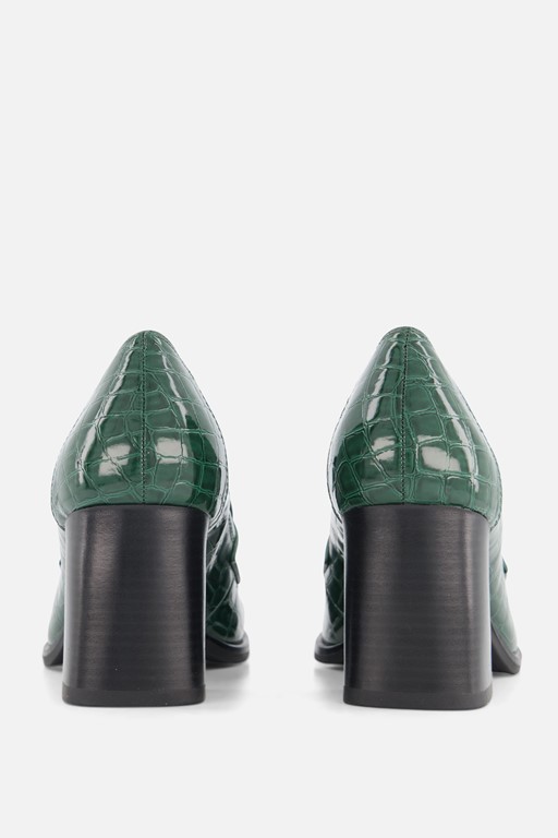 Tamaris Trotteur Pumps groen Textiel
