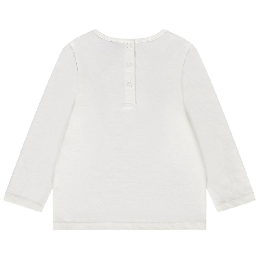 T-shirt manches longues en jersey pour bébé fille - Ecru