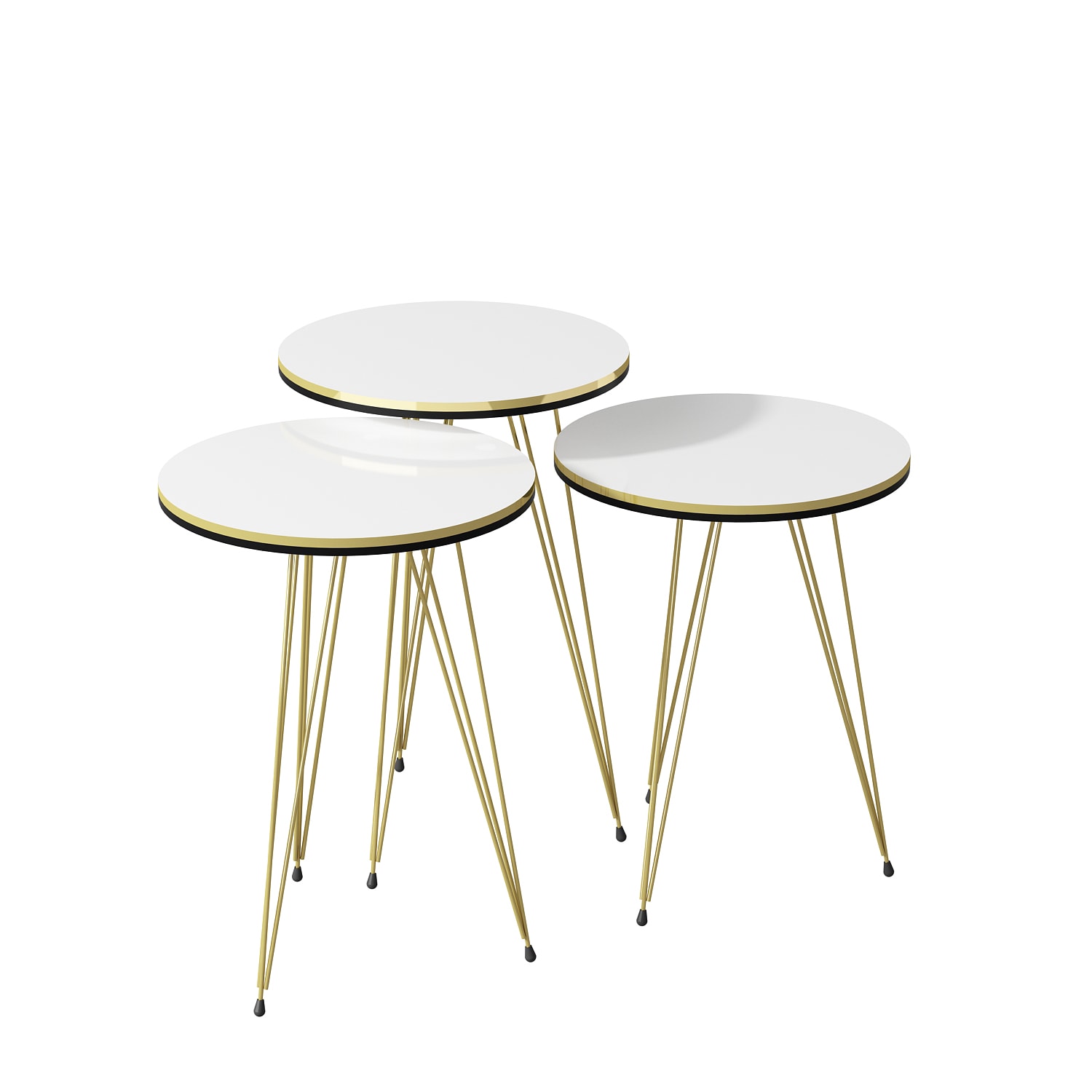 Beistelltisch 3er Set Weiß 21166276