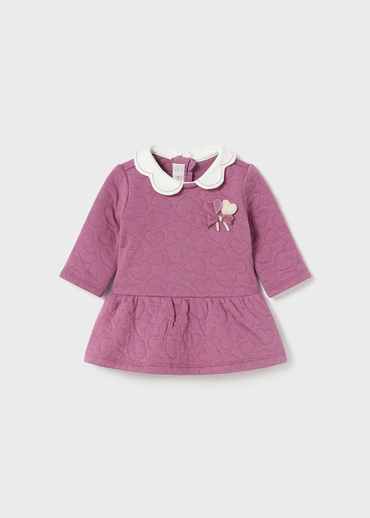Vestido com efeito acolchoado para recém-nascidos