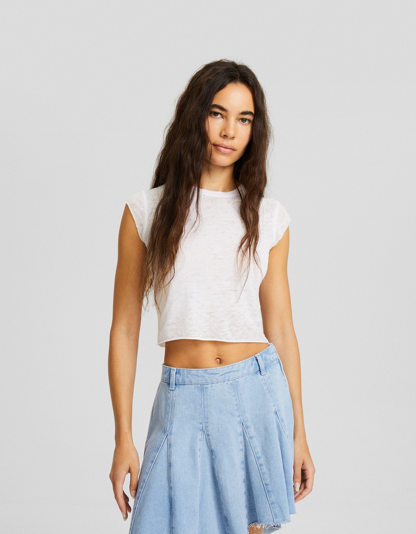 Saia midi jeans