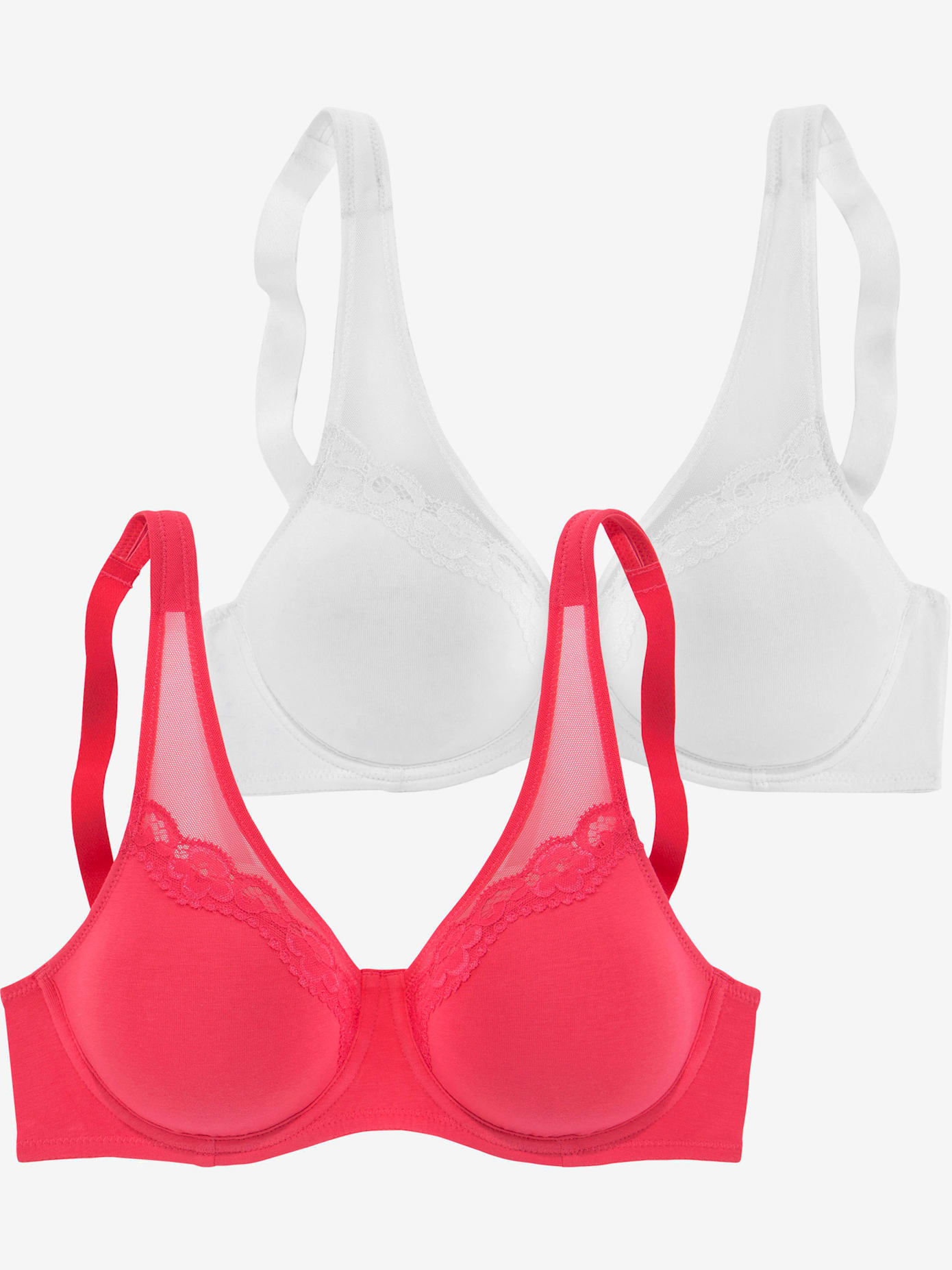 Soutien-gorge minimiseur petite fleur en coton, empiècements résille modernes