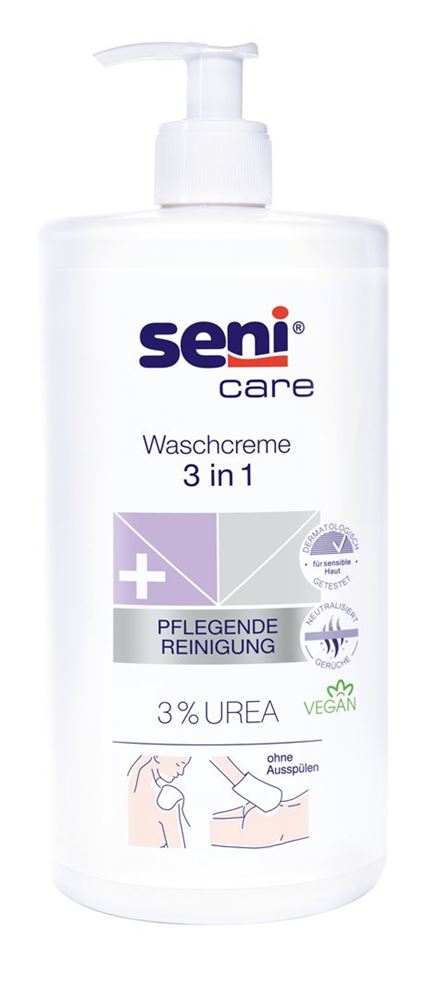 Seni Care Waschcreme 3in1 3 %<br>1000 ml, Dispenser, Creme, Urea vegan