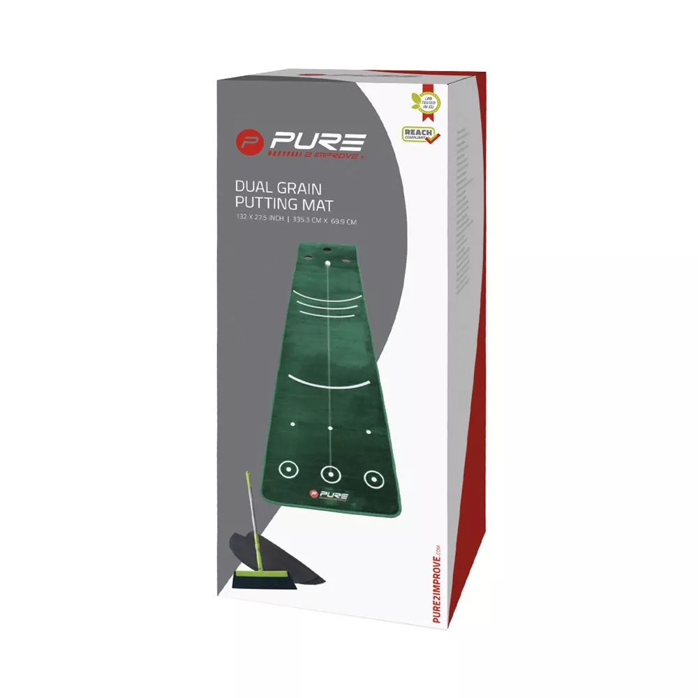 PURE2improve Puttingmatte mit Besen 70 x 335 cm