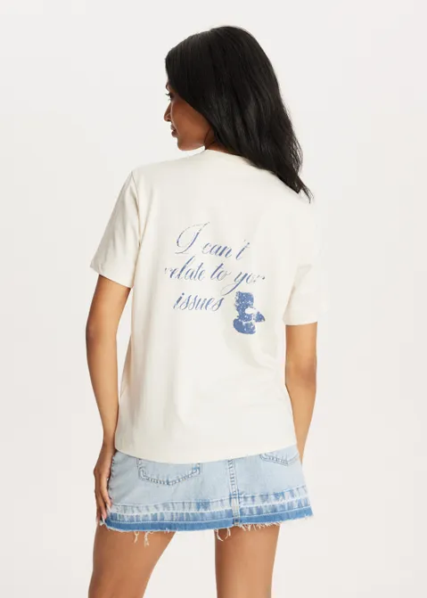 T-shirt met print blauw (BLW.M)