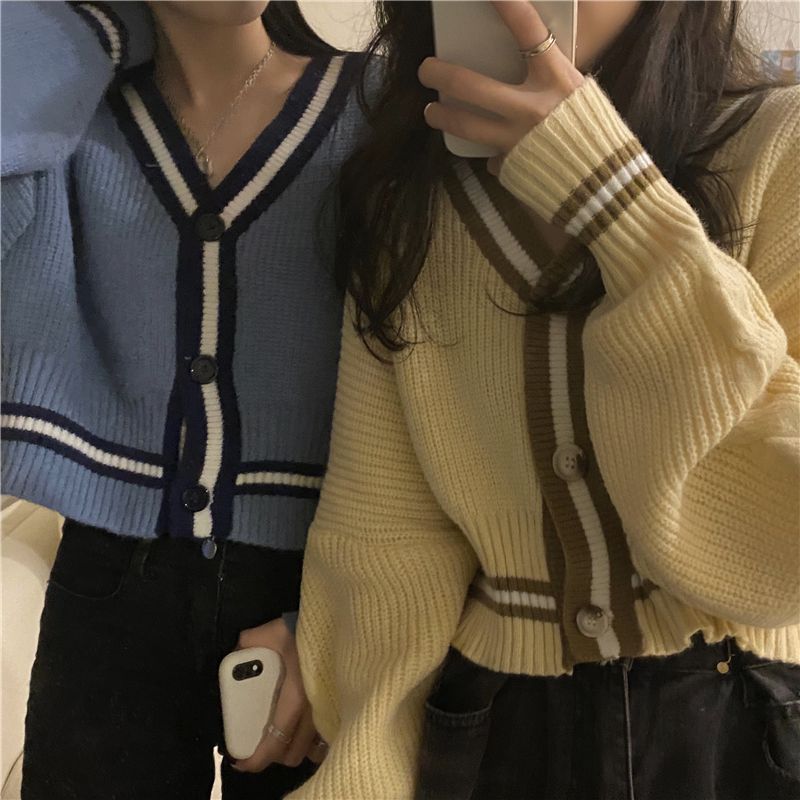 Dute - Contrasterende rand cardigan