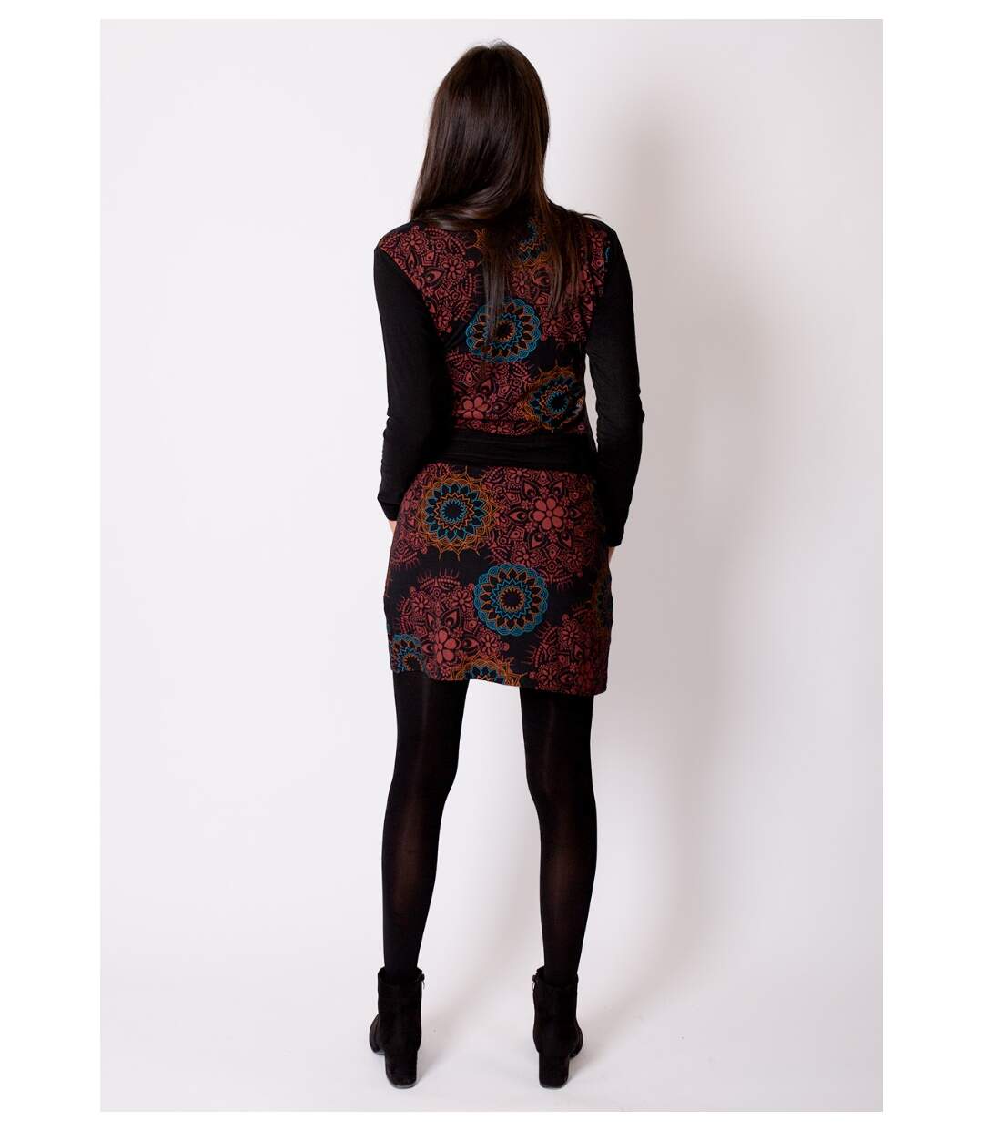 Robe en coton ceinturée ORIZA motif mandalas Coton Du Monde
