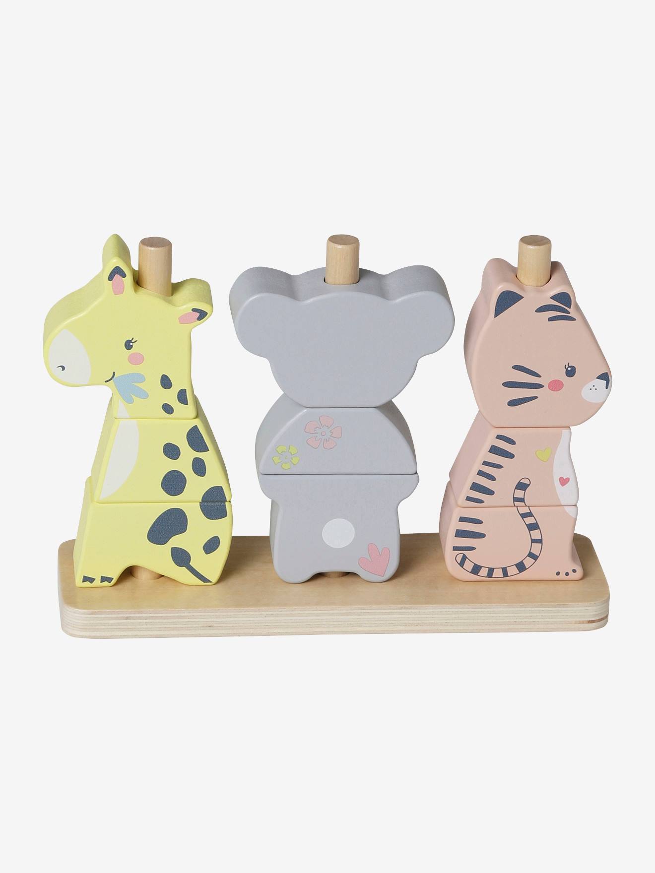 Animais de madeira empilháveis “COALA” FSC® rosa
