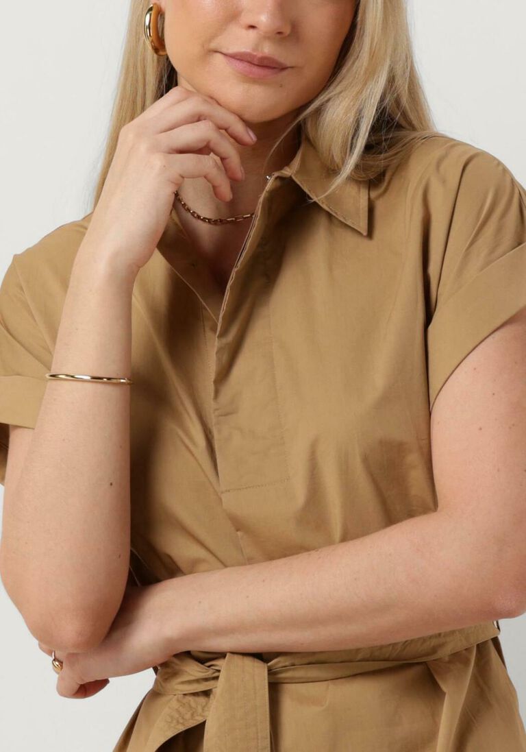 SUNCOO camel suncoo midi jurk clodie