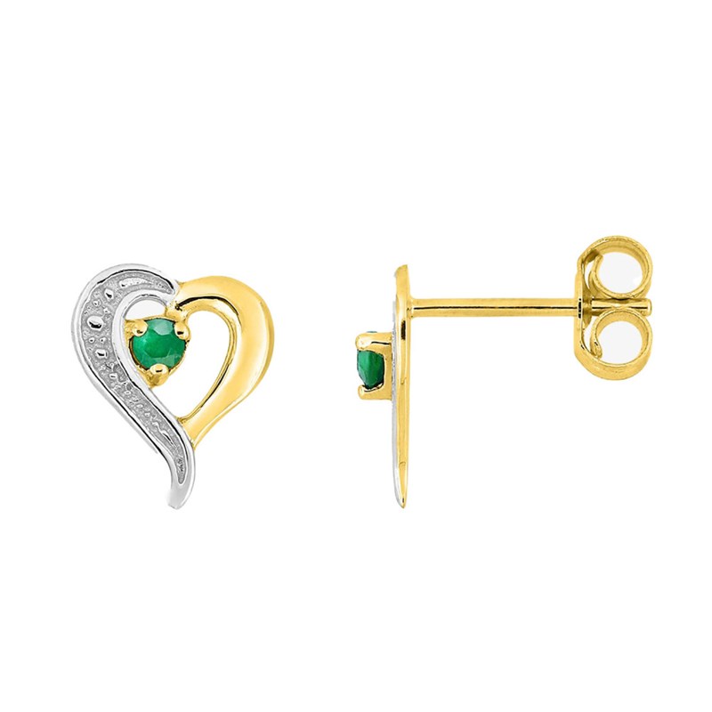 Boucles d'oreilles Femme - émeraude - Or 18 Carats
