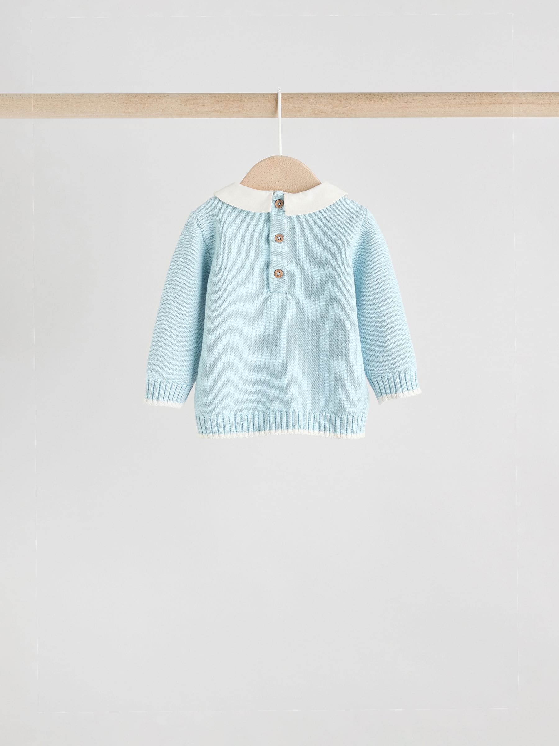Blauw - Gebreide trui en leggings babyset (0mnd-3jr)