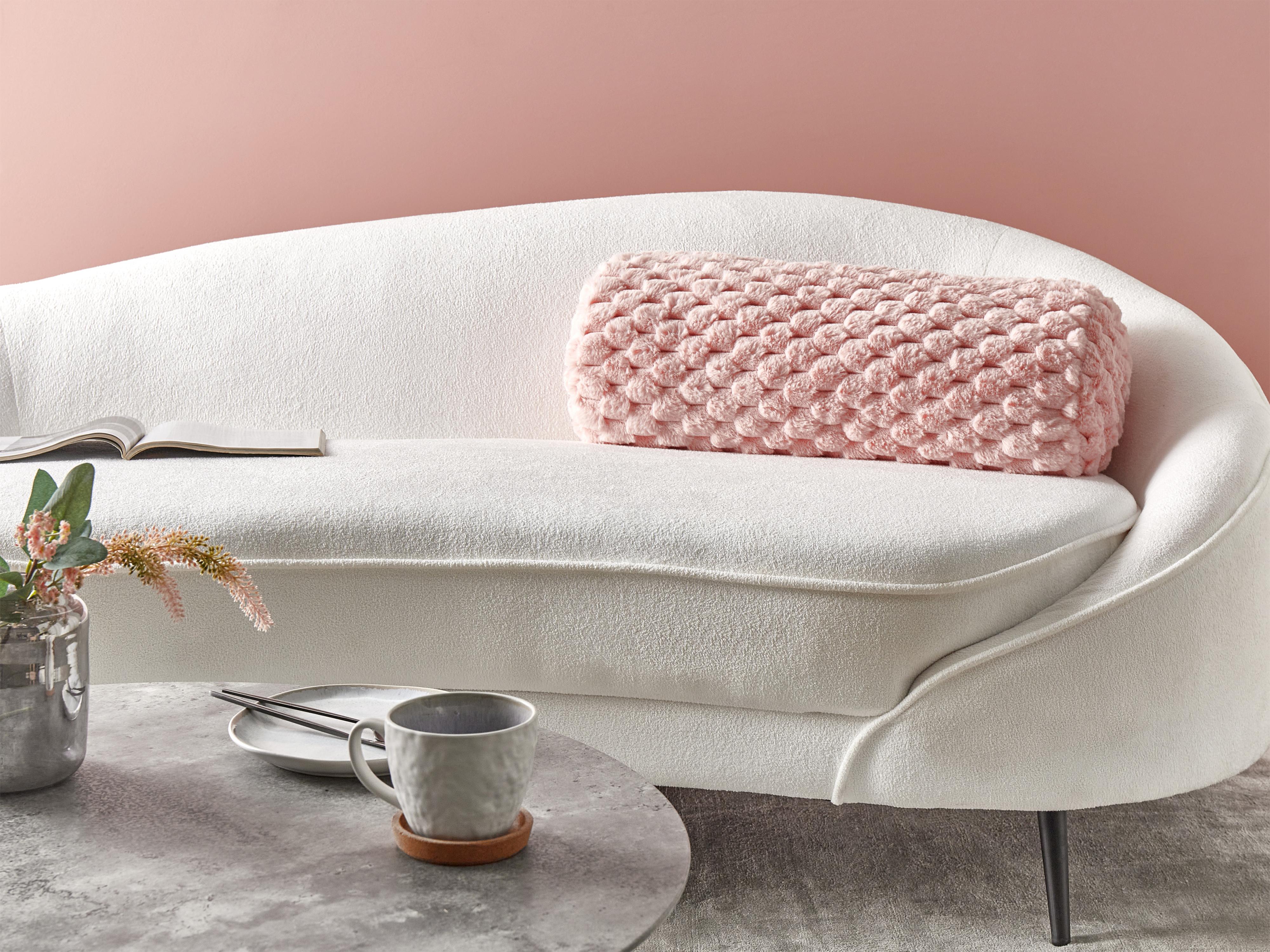 Sierkussen LINDEN Nepbont 22 x 60 cm Roze effen